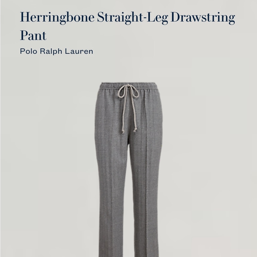 NWOT Women’s Polo Ralph Lauren Herringbone Straight-Leg Drawstring Pant - Picture 9 of 9